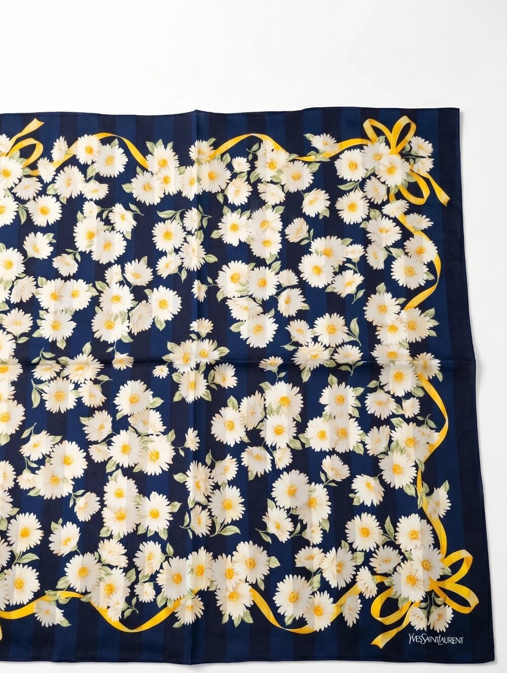 Yves Saint Laurent (YSL) Daisy Print Handkerchief Scarf - Picture 2 of 5